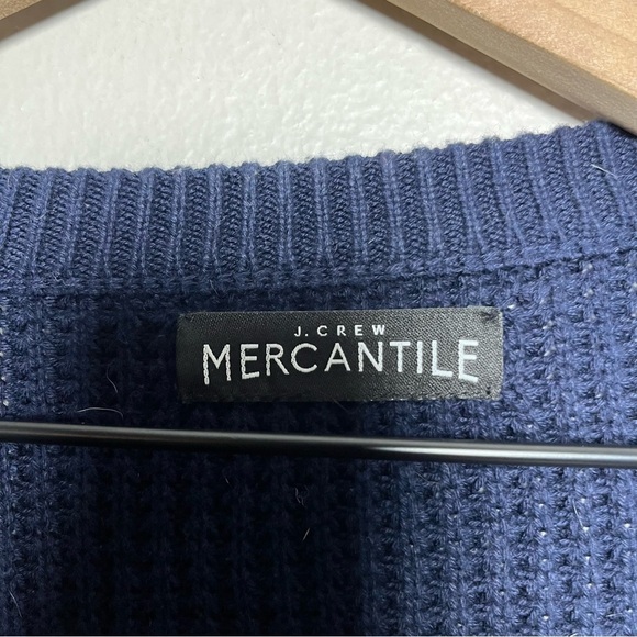 J.Crew Mercantile Men's Waffle Knit Crewneck Sweater‎ XL Navy Blue Pullover - Picture 5 of 9